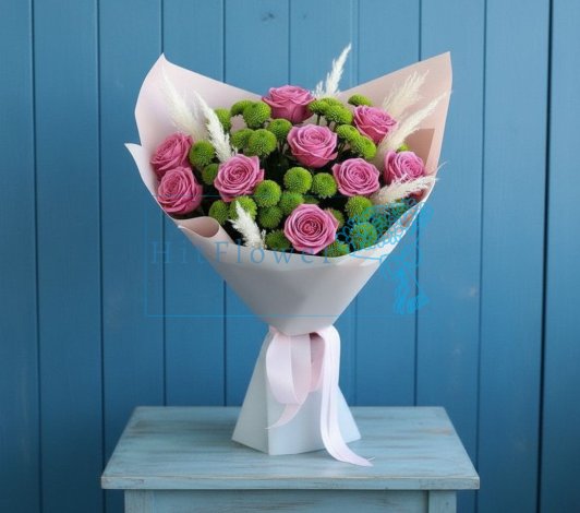 Букет цветов из: Розы и Хризантемы